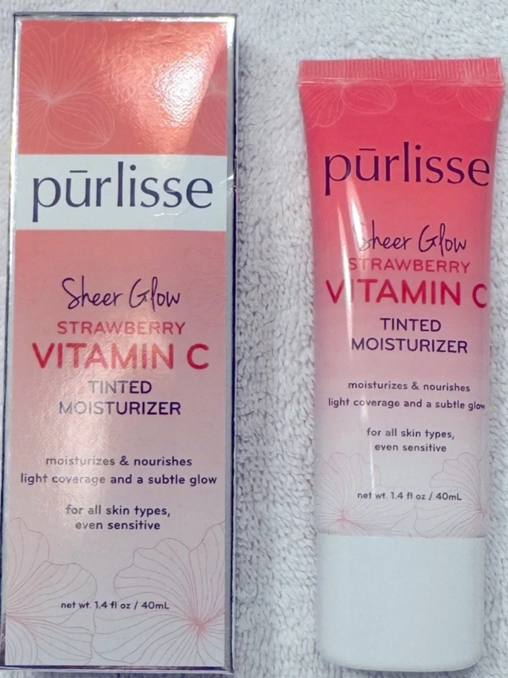 Purlisse Sheer Glow Strawberry Vitamin C Tinted Moisturizer in Medium 40ml NEW